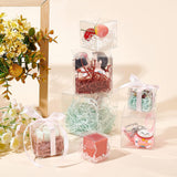 Foldable Transparent PET Box, for Wedding Party Baby Shower Packing Box, Square, Clear, Finished Product: 5x5x5cm