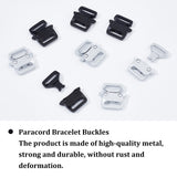 Alloy Side Release Buckles, Survival Bracelet Clasps, with Alloy Findings, Matte Platinum Color, 28x27.5x6.5mm, Hole: 3.5x16mm, about 4pcs/box