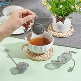 Round Stainless Steel Mesh Tea Infuser, with Luminous Acrylic & Brass Turtle, Mixed Color, 165mm, 3 colors, 1pc/color, 3pcs/set