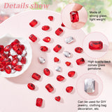 64Pcs 4 Style Glass Rhinestone Cabochons, Faceted, Pointed Back & Back Plated, Heart & Teardrop & Rectangle & Oval, Hyacinth, 12~18x12~13x5~6mm, 16pcs/style