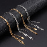 12Pcs 2 Style 304 Stainless Steel  Chain & Brass Cable Chain Bracelet Making, with 304 Stainless Steel Curb Chain Extender and Jump Rings, Golden & Stainless Steel Color, 5-7/8~6-1/8 inch(15~15.7cm), 6pcs/style