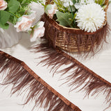 Fashion Ostrich Feather Trimming, with Cloth Band, Ornament Accessories, BurlyWood, 76~104x1mm