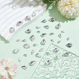 220Pcs 4 Style Glass Rhinestone Cabochons, Pointed Back & Back Plated, Faceted, Teardrop, Crystal, 8~14x5~10x2.8~4.5mm