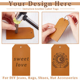 Imitation Leather Tags, Thermo Discolor Leather Stamping Blank Tag, Heat Transfer Blanks, Rectangle, Peru, 91x45x2mm, Hole: 3mm