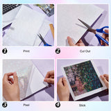 60 Sheets 6 Styles BOPP Plastic Transparent Holographic Lamination Sheets, Self Adhesive Photo Protective Transparency Film, Rectangle, Mixed Patterns, 297x212x0.2mm, 10 sheets/style