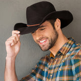 Imitation Leather Braided Southwestern Cowboy Hat Belt, Hat Band for Hat Accessories, Black, 49-1/2 inch(125.7cm)
