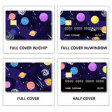 PVC Plastic Waterproof Card Stickers, Self-adhesion Card Skin for Bank Card Decor, Rectangle, Planet, 186.3x137.3mm