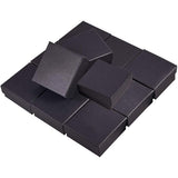 Kraft Paper Cardboard Jewelry Boxes, Ring/Earring Box, Square, Black, 8.5x8.5x3.5cm