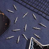 20Pcs 304 Stainless Steel Pendants, Sword, Stainless Steel Color, 24x9x4mm, Hole: 1.8mm