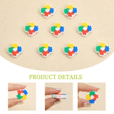 Food Grade Eco-Friendly Silicone Beads, Chewing Beads For Teethers, DIY Nursing Necklaces Making, Puzzle, Colorful, 24.5x25x8mm, Hole: 2.5mm, 10pcs/box
