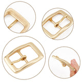 Brass Men's Belt Buckles, Roller Heel Bar Buckle, Rectangle, Light Gold, 76x55.5x16mm