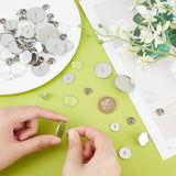 DIY Blank Dome Brooch Making Kit, Including 304 Stainless Steel Brooch Base Settings, Glass Cabochons, Stainless Steel Color, 60Pcs/box