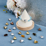 40Pcs 4 Colors Tibetan Style Alloy Triangle Apetalous Bead Cones, For Tassels Pendant, Mixed Color, 14x20x12mm, Hole: 2mm, 10pcs/color