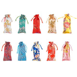 Silk Pouches, Drawstring Bag, Mixed Color, 19~20x7.5~8cm