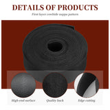 Flat Single Face Imitation Leather Cords, Lychee Pattern, Black, 25x1.8mm, 2500mm/Roll