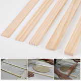 Wood Sheets, for Clay Plate Guide, Rectangle, Light Yellow, 35.2x2.95x0.33~1.2cm, 5pcs/set