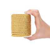 3-Ply Polyester Cord, with Spool, Twisted Rope, for DIY Cord Jewelry Findings, Gold, 5mm, Spool: 82x83mm, about 18m/roll