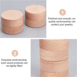 Wooden Box, Snap Cover, Column, BurlyWood, 5.2x4.05cm, Inner Size: 38mm