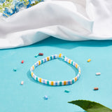 420Pcs 12 Colors 2-Hole Baking Paint Glass Seed Beads, Rectangle, Mixed Color, 4.5~5.5x2x2~2.5mm, Hole: 0.5~0.8mm, 35pcs/color
