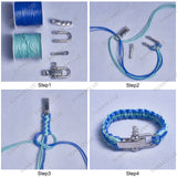 Adjustable Alloy Screw Pin Shackle, Survival Bracelet Clasps, Cadmium Free & Lead Free, Mixed Color, 8sets/box