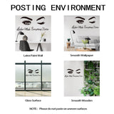 PVC Wall Stickers, for Home Living Room Bedroom Decoration, Eye & Maxim, Black, 29x85cm and 19x103cm, 2 sheets/set