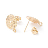 Brass Stud Earring Findings, with Loop and Ear Nuts, Platinum & Golden, Earring Findings: 15x12mm, Hole: 1.5mm, 20pcs/box