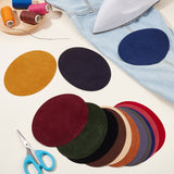 28Pcs 14 Colors Iron on Clothing Repair Patches, Elbow Knee Patches, Oval, Mixed Color, 140x110x0.5mm, 2pcs/color