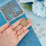 96Pcs 6 Styles 201 Stainless Steel Spacer Beads, Flat Round/Ring, Mixed Color, 6~10x2~2.5mm, Hole: 4~8mm, 16pcs/style