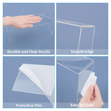 Acrylic Display Stand, for Shoes, Cosmetics Display, White, 18.5~26.3x8x4.35~12.3cm, 5pcs/set