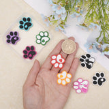 9Pcs 9 Style Dog Paw Print Food Grade Eco-Friendly Silicone Beads, Chewing Beads For Teethers, DIY Nursing Necklaces Making, Mixed Color, 24~30x27~29.5x8~8.5mm, Hole: 2~2.5mm, 1pc/style