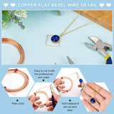 Copper Flat Bezel Wire, DIY Bezel Setting for Cabochon, Raw(Unplated), 3x0.2mm, about 19.69 Feet(6m)/Roll