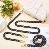 3Pcs 3 Style Acrylic Curb Chains Bag Straps, with Alloy Spring Gate Ring & Swivel Clasps, for Bag Straps Replacement Accessories, Black, 1pc/style