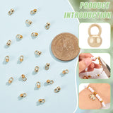 20Pcs Brass Bead Tips, Calotte Ends, Clamshell Knot Cover, Round, Real 14K Gold Plated, 6.5x4mm, Hole: 2mm