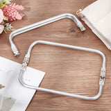 2Pcs Aluminum Bag Handle, Bag Replacement Accessories, Silver Color Plated, 9.5x25x2cm