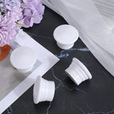 Plastic Curtain Rod Heads, Round Drapery Pole Finials, White, 49x32mm, Inner Diameter: 28~29mm