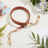 Imitation Leather Bag Handles, with Alloy Swivel Clasps, for Bag Straps Replacement Accessories, Chocolate, 62.5x1.9x0.45cm