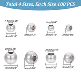 304 Stainless Steel Spacer Beads, Round, Stainless Steel Color, 3~6x2~5mm, Hole: 1~2.5mm, 400pcs/box