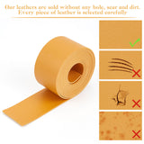 2M Flat Double Face Lychee Pattern Imitation Leather Band, Goldenrod, 37.5x1.8mm, about 2.19 Yards(2m)/Roll
