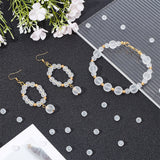 2 Strands Natural Quartz Crystal Frosted Round Beads Strands, 6mm, Hole: 1mm, about 31pcs/strand, 7.8 inch