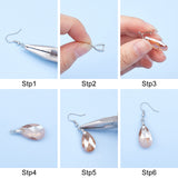 DIY Dangle Earring Making, with Brass Earring Hooks & Ice Pick Pinch Bails, Faceted Glass Pendants, Teardrop, Mixed Color, 74x72x17mm