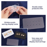 12Pcs 3 Colors 10-Hole Acrylic Earring Display Cards, Rectangle Jewelry Organizer Holder for Earring Storage, Mixed Color, 8.9x4.9x0.25cm, Hole: 3mm, 4pcs/color