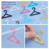 30Pcs 6 Colors Acrylic Earring Display Accessories, with Glitter Powder, for Earring Organizer Holder, Clothes Hanger Shape, Mixed Color, 3.95x5.45x0.3cm, Hole: 2mm, 5pcs/color