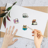 Custom PVC Plastic Clear Stamps, for DIY Scrapbooking, Photo Album Decorative, Cards Making, Stamp Sheets, Film Frame, Cat Shape, 160x110x3mm