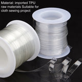 2 Rolls 2 Styles Invisible Stretchy TPU Plastic Transparent Elastic Strap, with Spool, for DIY Bra Lingerie Swimwear, Clear, 6~10x0.2~0.3mm, about 1 roll/style