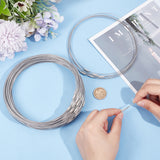 Stainless Steel Wire Necklace Cord DIY Jewelry Making, with Brass Screw Clasp, Dark Gray, 17.5 inch, 1mm