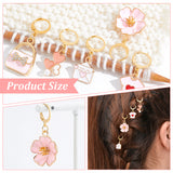 12Pcs 6 Style Pink Theme Locking Stitch Markers for Valentine's Day, Alloy Enamel Charm Stitch Marker with 304 Stainless Steel Hoop, Golden, 3.2~4cm, 2pcs/style