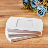 Kraft Paper Pillow Boxes, Gift Candy Packing Box, with Clear Window, White, Box: 12.5x8x2cm