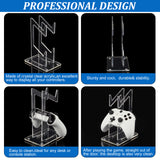 2-Tier Transparent Acrylic Game Controller Display Stand Holders, Controllers Desktop Organizer Stands, Clear, 9~19.5x9~13.9x0.45~0.75cm, about 3pcs/set