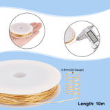 Eco-Friendly Round Copper Wire, Copper Beading Wire for Jewelry Making, Long-Lasting Plated, Golden, 20 Gauge, 0.8mm, about 32.81 Feet(10m)/Set