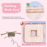 4Pcs 2 Style Wood Knitting Needle Gauge, Knitting Needle Size Measure Tool, Crochet Ruler, Square, Wheat, 8x8x0.3cm, 2pcs/style